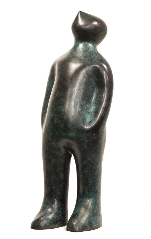 Guido Deleu The Visitor  Bronze 75cm high by 28cm wide by 21cm deep