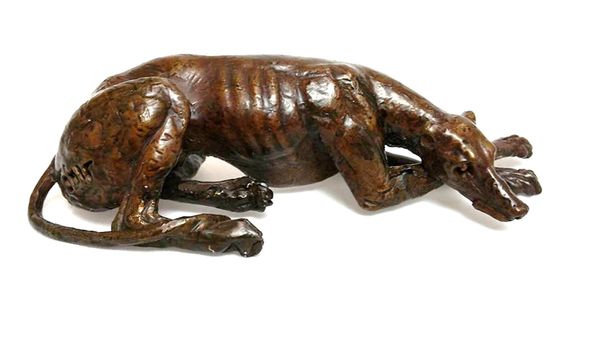 Mohammed Tahir Greyhound Resting Bronze 4cm high by 15cm wide by 7cm deep