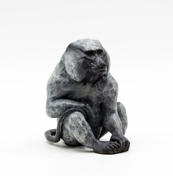 Sitting Baboon Bronze 11cm high by 11cm wide by 8cm deep