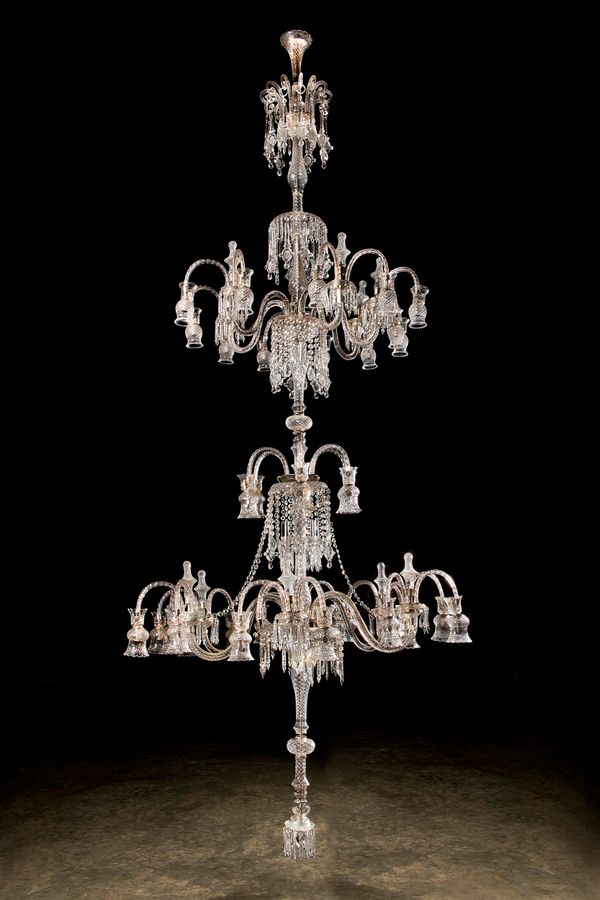 A magnificent and monumental Osler style cut glass chandelier modern 430cm high by 180cm diameter  