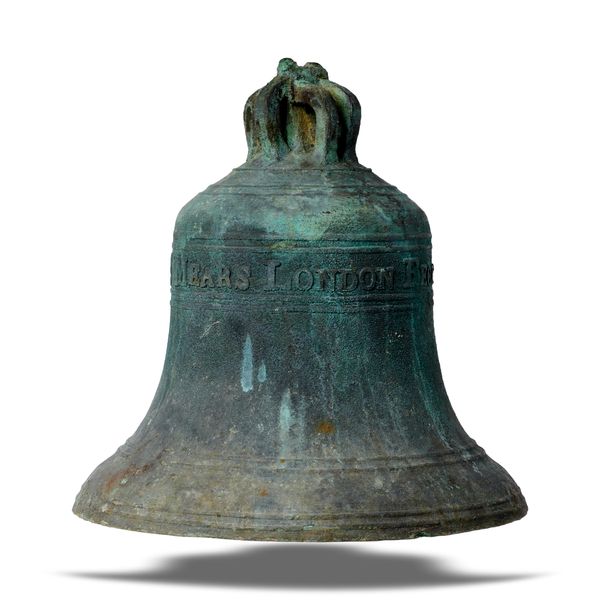 A Georgian bronze bell signed THOs Mears, London fecit 1801 40cm high Thomas Mears was born in Whitechapel in 1781 and admitted into the Company of...