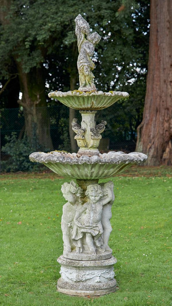 A composition stone fountain 2nd half 20th century 240cm high