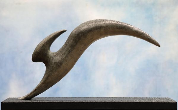 Sarah Lewington Running hare Bronze on slate base Edition 4 of 12 Signed 28cm high by 51cm wide by 13cm deep