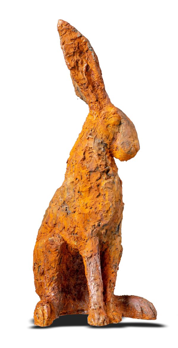 Christine Baxter Looking Down Hare Iron resin  66cm high