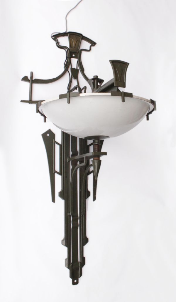 Saraj Guha Industrial Wall Light Forged steel and perspex Unique 153cm high by 68cm wide by 66cm deep