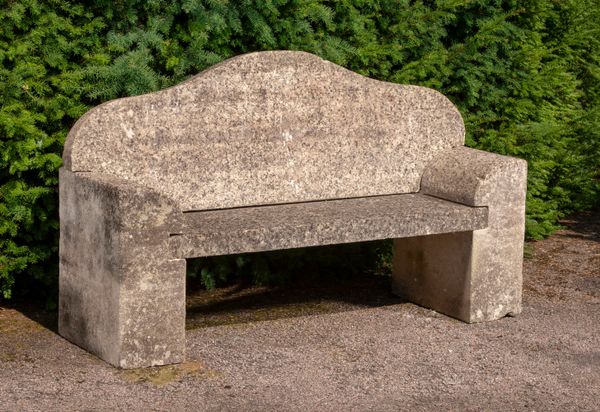 A carved limestone seat 1st half 20th century 173cm wide Unsold lot fee £30 to collect - Paid