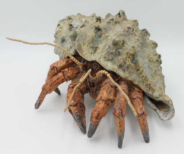 Colin Kellam Hermit Crab Stoneware Unique Indistinctly signed 19cm high by 30cm wide by 26cm deep