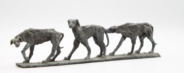 Bob Crutchley Greyhounds Bronze 10cm high by 33cm wide by 6cm deep