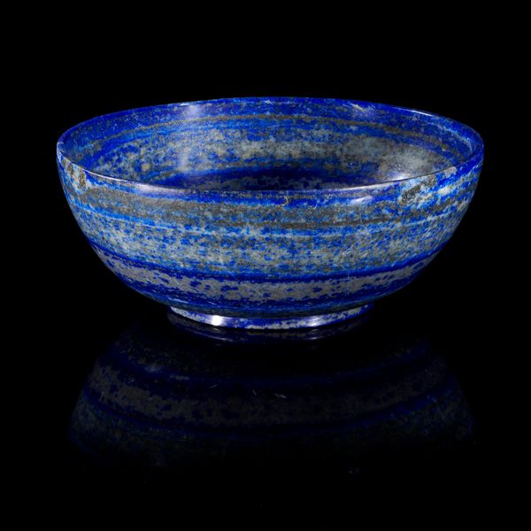 A lapis lazuli bowl carved from one piece Afghanistan 19cm diameter