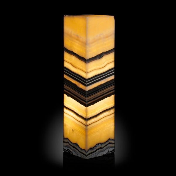 A banded onyx lamp Mexico 56cm
