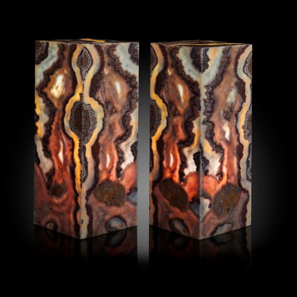 A pair of onyx lamps Mexico 48cm