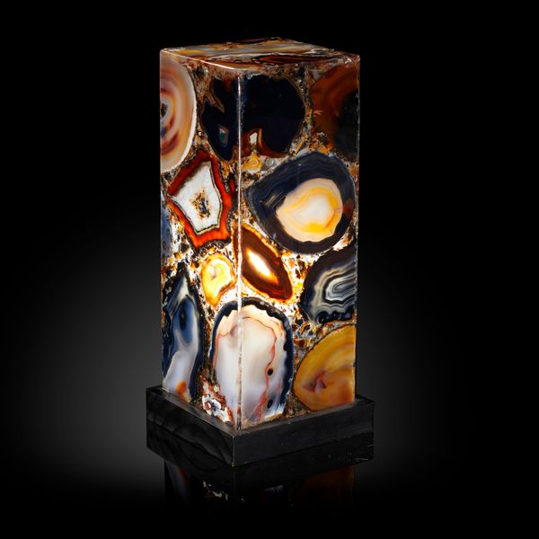 A resin and agate lamp modern 33cm high