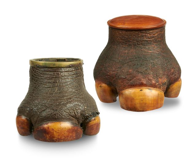 An African rhinoceros foot tobacco jar circa 1900 18cm high