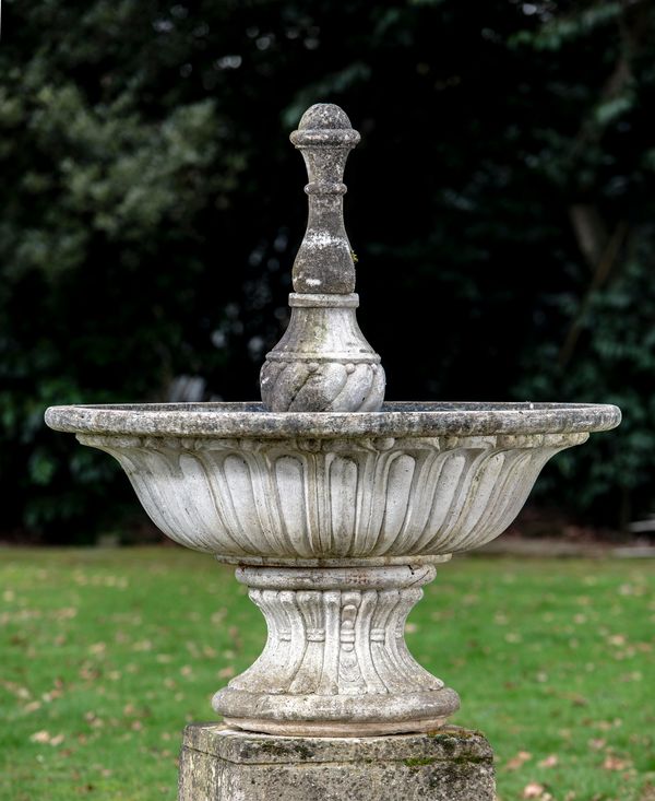 A composition stone fountain 2nd half 20th century 160cm high by 123cm diameter