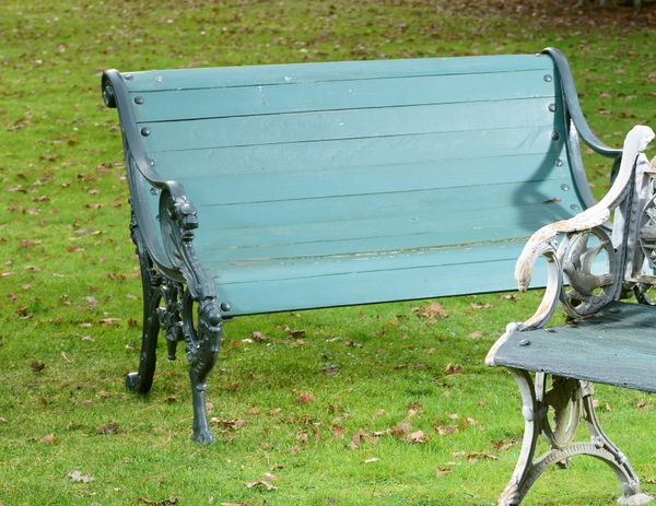 A cast iron seat 20th century 120cm long