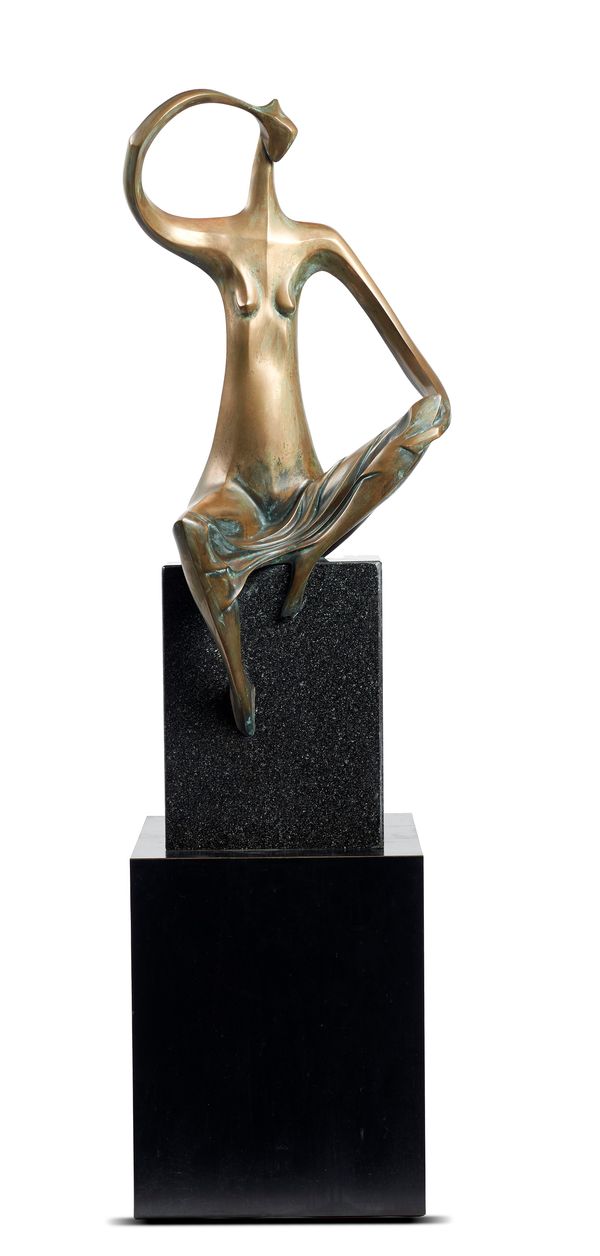 ‡ Isaac Kahn Repose Bronze on granite base and ebonised plinth  Signed I. Kahn 9/9 158cm high overall Isaac Kahn was born in 1950 in Kaunas,...