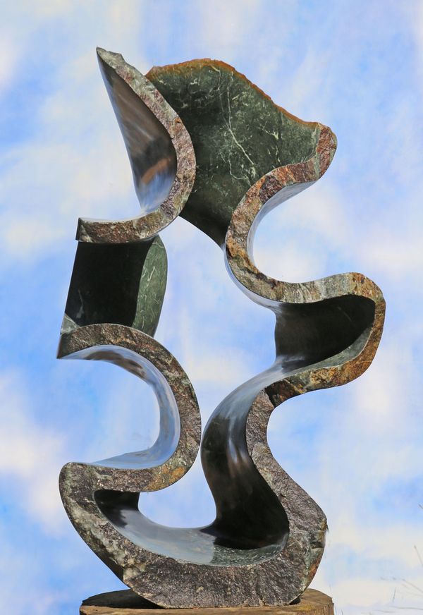 Godfrey Matangira Life‘s Journey Opal stone Signed Unique 132cm high by 79cm wide by 53cm deep