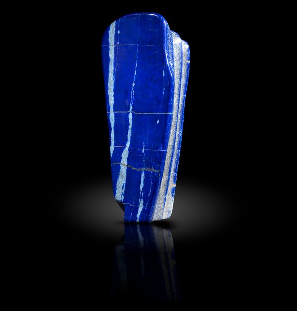 A large lapis lazuli specimen Afghanistan in glass dome overall 36cm high, 5.8kg