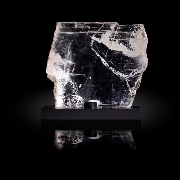 A selenite specimen on stand New Mexico, U.S.A.  50cm high overall