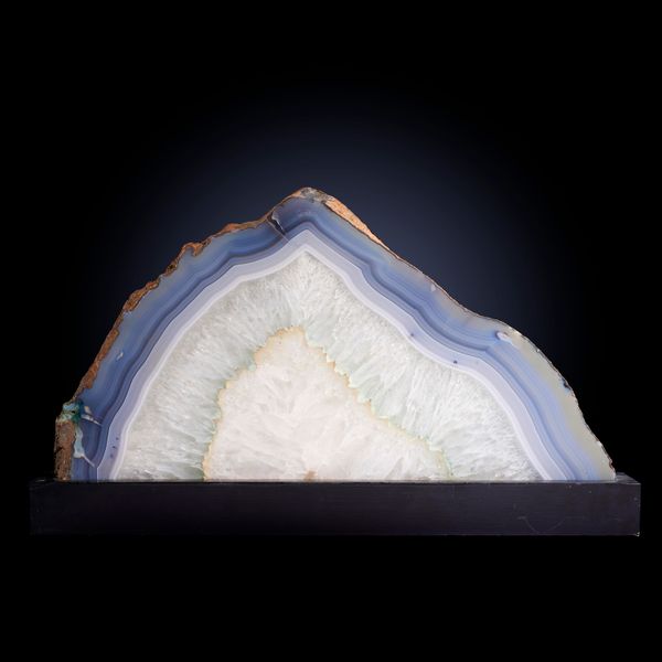 An agate slice on base Brazil  34cm high by 57cm wide