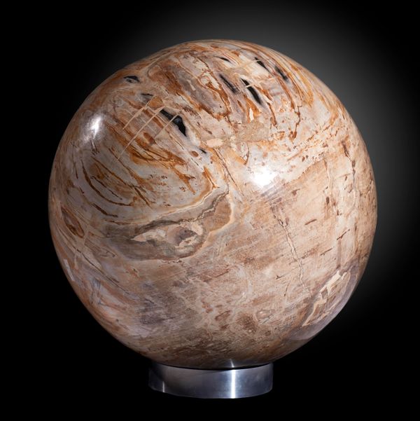 A giant fossil wood sphere  Java, Indonesia, Miocene  45cm diameter