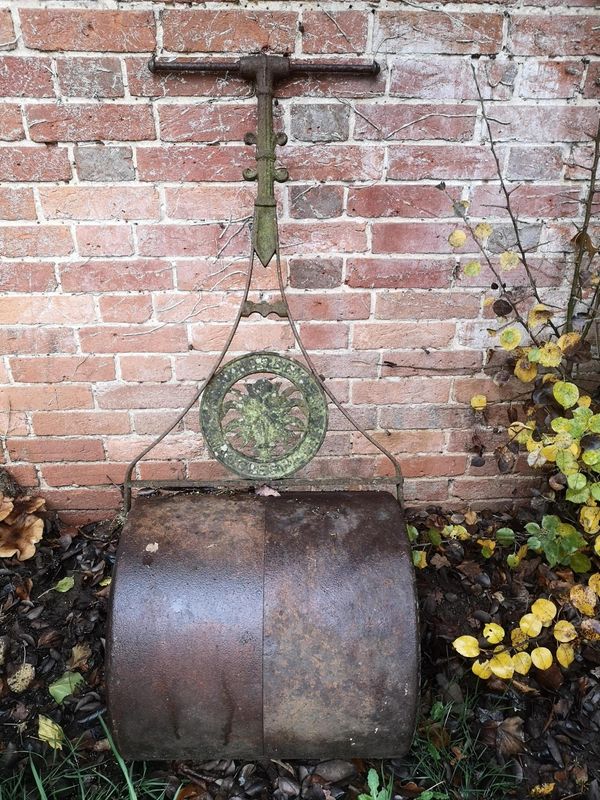 A Victorian cast iron roller late 19th century stamped J Hooley, Macclesfield 50cm wide From the personal collection of Tim Wonnacott.  See lot 400...