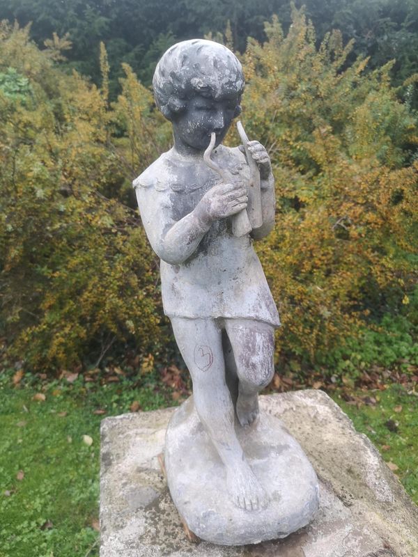 A lead figure of Pan circa 1920 60cm high  From the personal collection of Tim Wonnacott.  See lot 400 for further information.