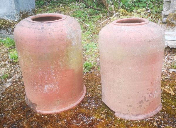 A pair of Sankey and Sons terracotta rhubarb forcers early 20th century with maker‘s stamp 60cm high From the personal collection of Tim Wonnacott. ...
