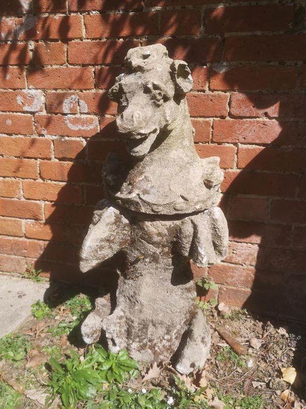 A rare carved Portland stone Georgian armorial unicorn 2nd half 18th century 76cm high This would either have been an individual commission as one...