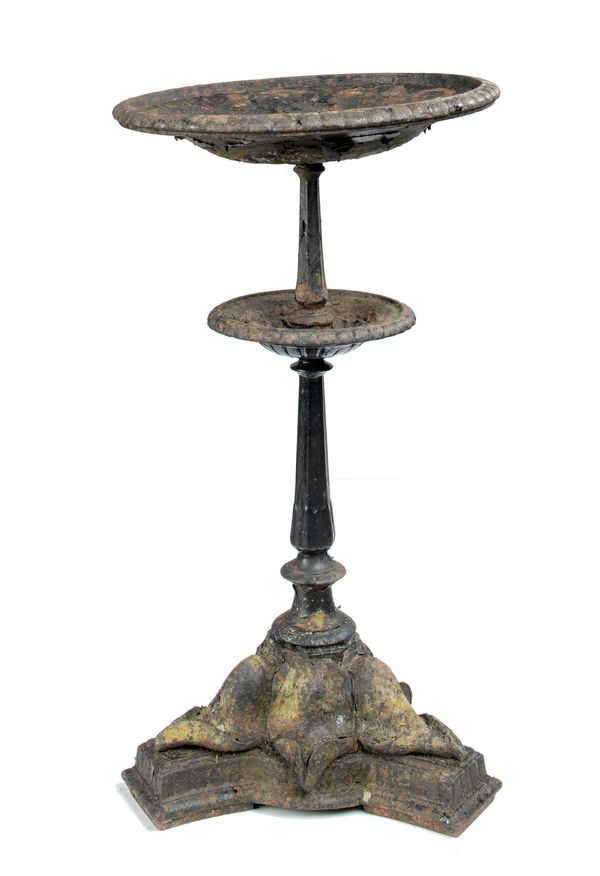 A rare Coalbrookdale cast iron fountain last quarter 19th century 100cm high A similar single tier fountain is illustrated in the 1875 Coalbrookdale...