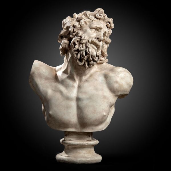 After the Antique: A plaster bust of Laocoon modern 80cm high