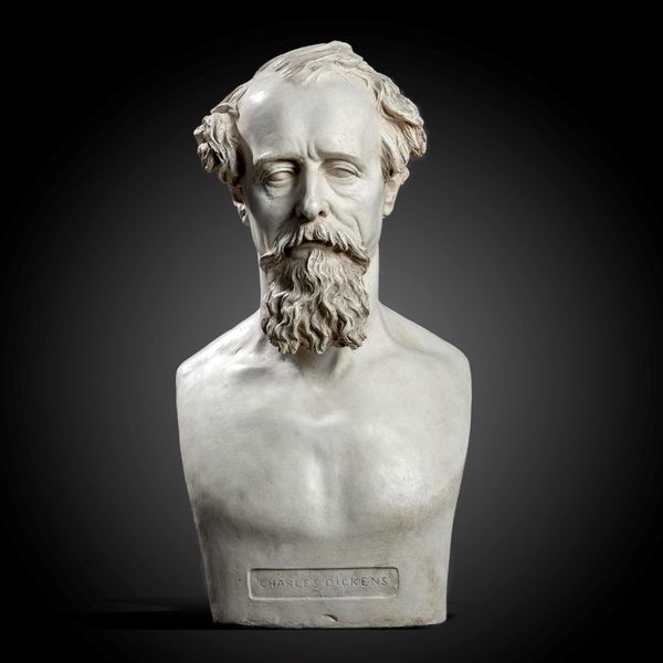 A plaster bust of Charles Dickens modern 66cm high