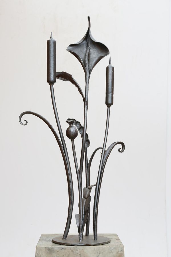 Bob Oaks  Bullrush Forged steel Unique 88cm high by 43cm wide by 28cm deep