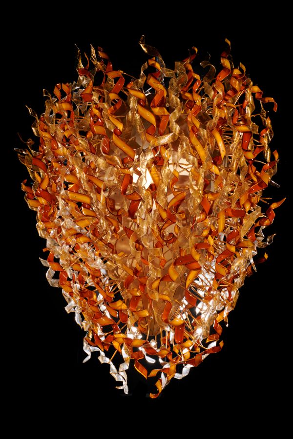 An impressive Murano glass chandelier Italian, 1970‘s 240cm high by 200 wide Removed from 50 St James‘s gambling Club, Mayfair (see website for more...