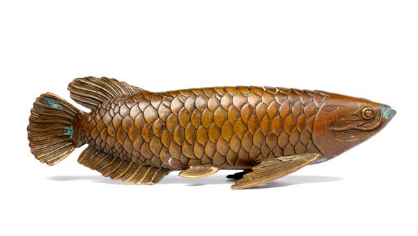 A bronze fish Japanese, Meiji Period (1868-1912) 29cm long