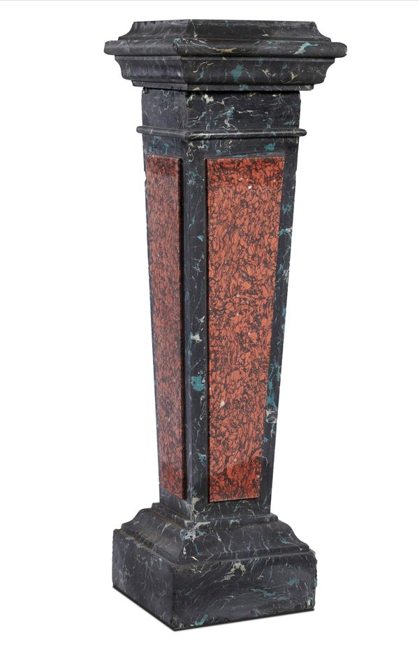 A faux marble scagliola pedestal late 19th century 115cm high