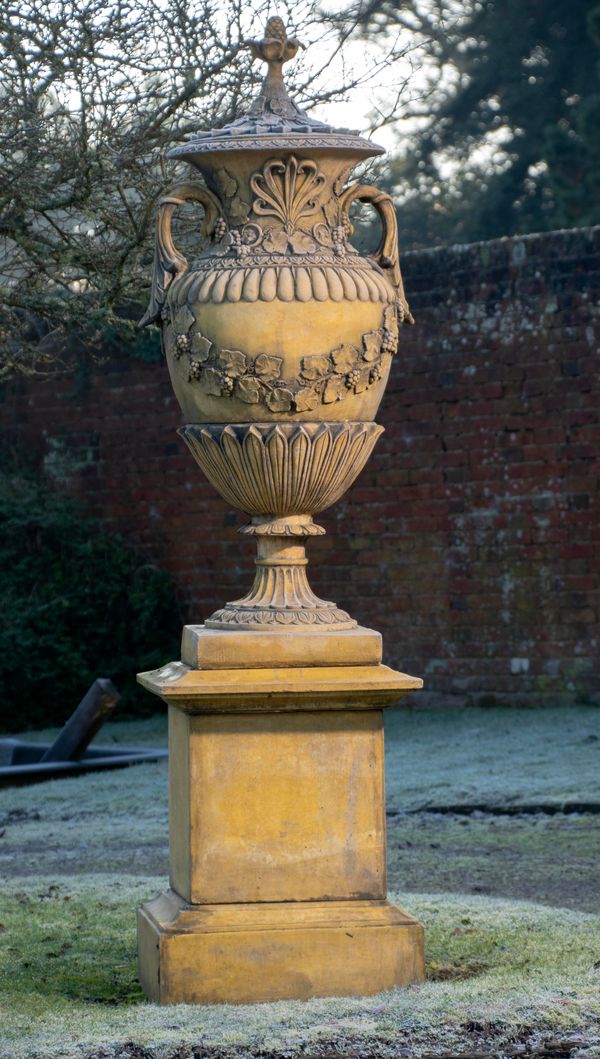 † A composition stone Swedish style urn modern  252cm high