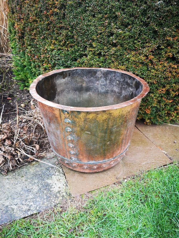 A burnished washing copper 19th century 56cm diameter