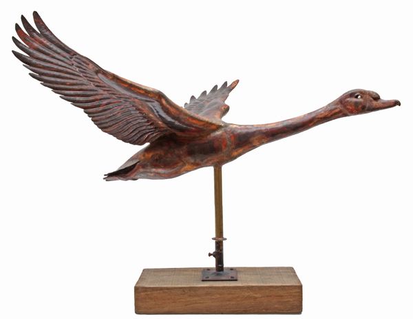 Kare Meleney Green Swan Hand beaten copper Unique  46cm high by 87cm wide by 76cm deep