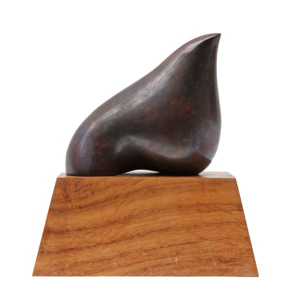 Phillip Hearsey Avian II Signed 7 of  8 Bronze on wooden base 19cm high by 16cm wide by 11cm deep