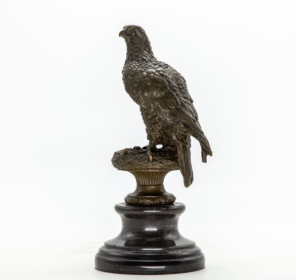 Eagle Bronze on marble Signed 30.5cm high by 15cm wide by 14cm deep