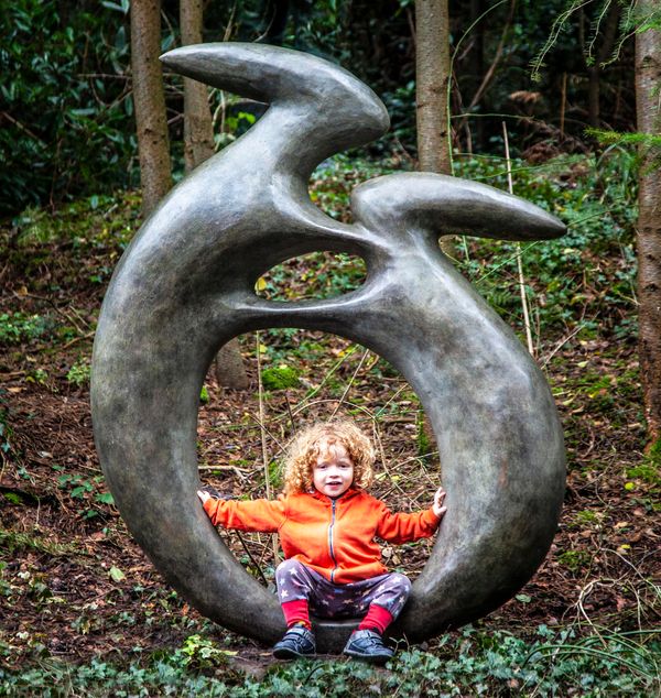 Sarah Lewington Boxing hares Bronze Signed and numbered from edition of 9 183cm high by 141cm wide by 40cm deep