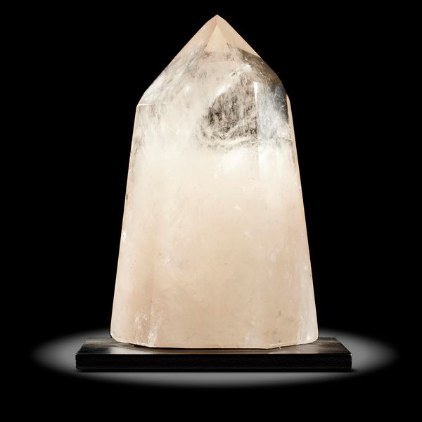 A Quartz prism Madagascar on metal stand 19cm high