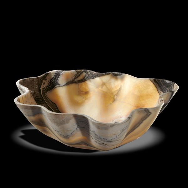 A banded onyx bowl Mexico 58cm by 52cm