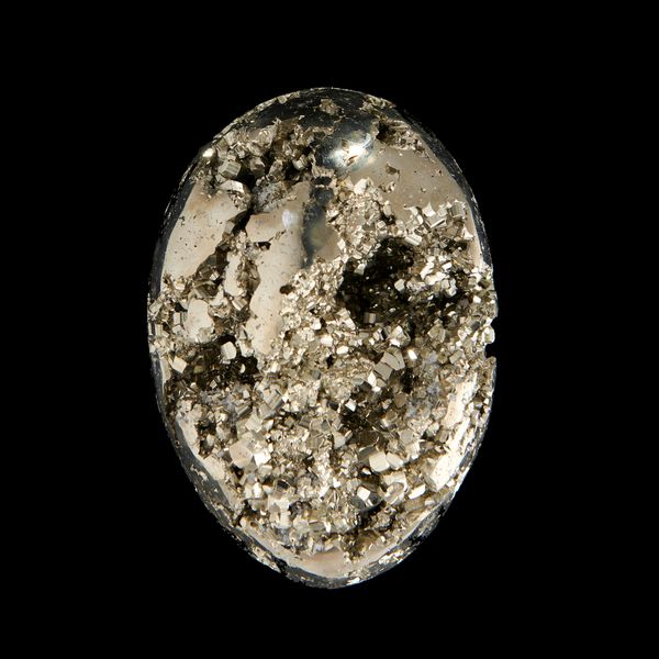 An iron pyrite egg Peru 12cm