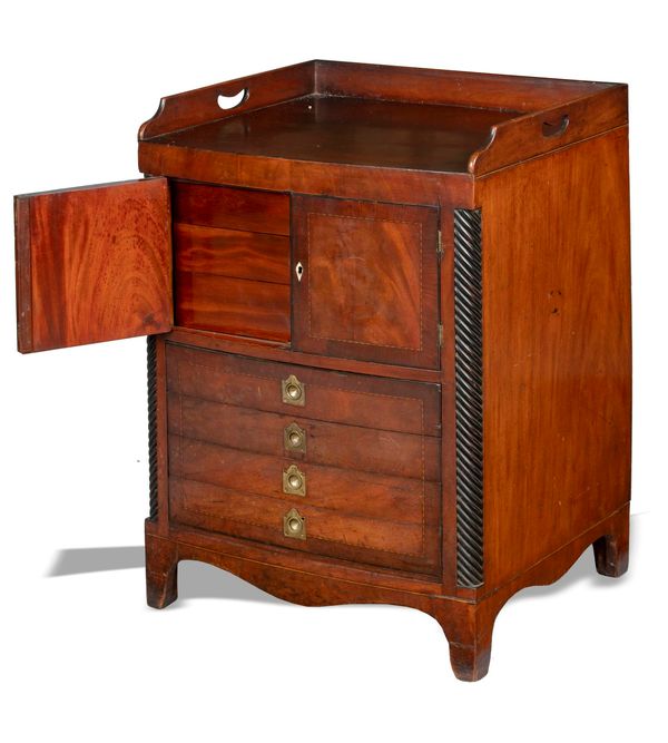 A collectors cabinet  made up from an early 20th century mahogany pot cupboard  82cm high by 59cm wide