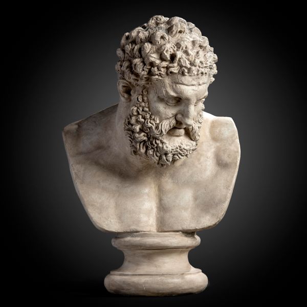 After the Antique: A plaster bust of Hercules 92cm high