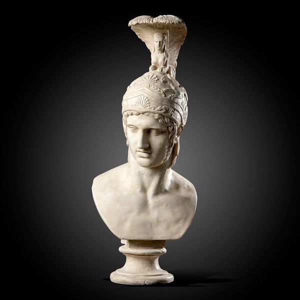 After the Antique: A plaster bust of Achilles modern 90cm high