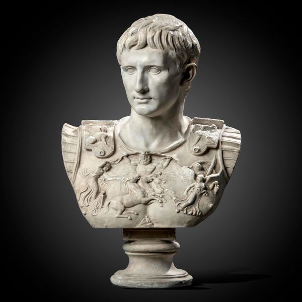After the Antique: A plaster bust of  Julius Caesar modern 77cm high