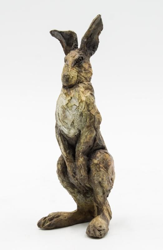 David Cooke Hare Bronze 16cm high by 6cm wide by 7cm deep